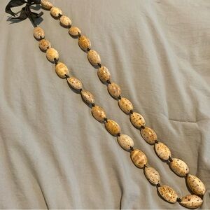 Black Ribbon Natural Shell Necklace